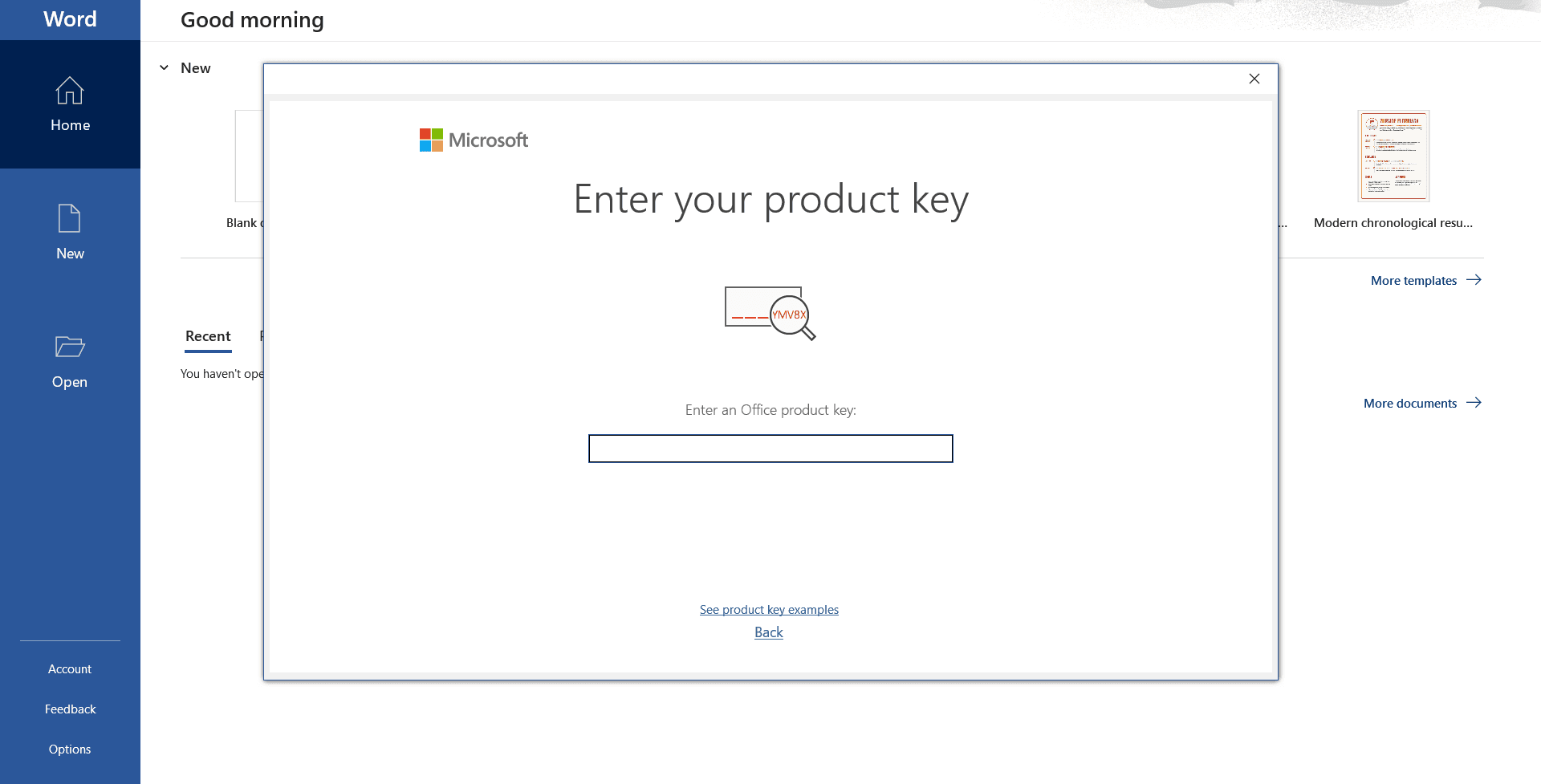Enter Product Key